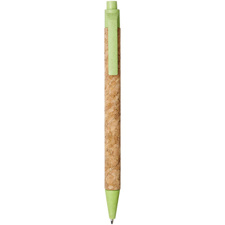 Stylo bille publicitaire en liège et paille de blé encre noire Midar