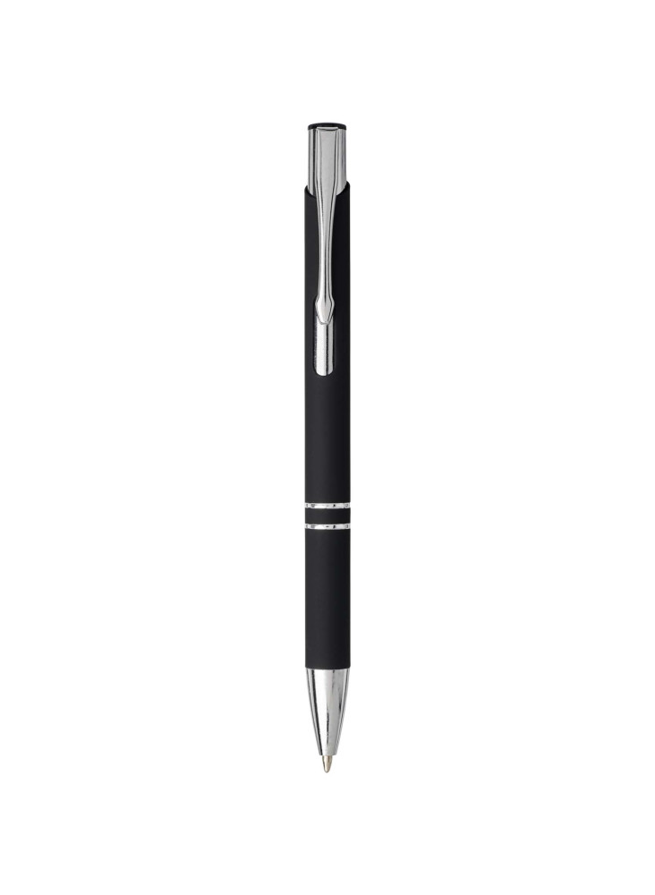 Stylo bille rétractable doux au toucher Moneta (encre noire)