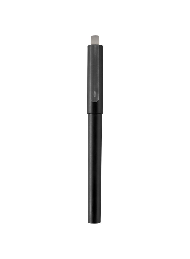 Stylo roller publicitaire avec gel en PET recyclé encre noire Mauna