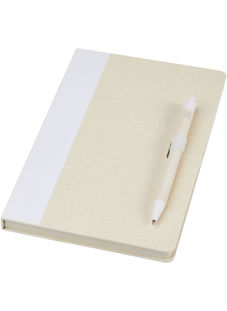 Ensemble carnet de notes format A5 et stylo bille, à partir de briques de lait recyclées, Dairy Dream