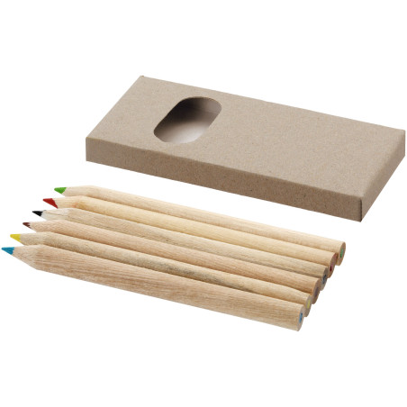 Set publicitaire coloriage bois 6 crayons Artemaa