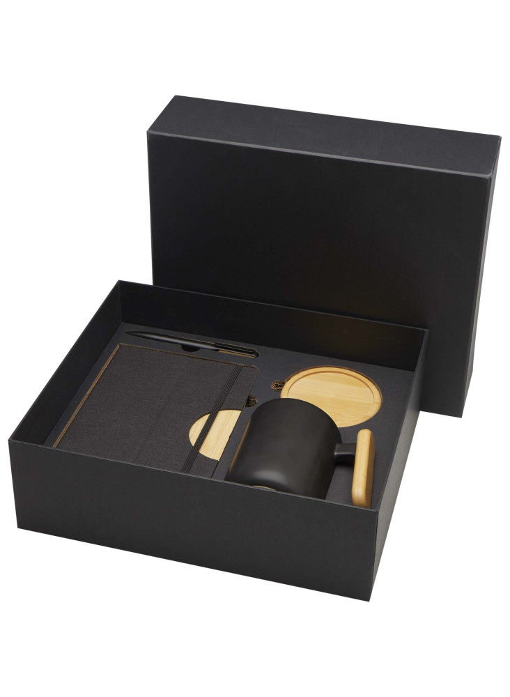 Coffret cadeau Laura avec carnet à couverture rigide A5 et stylo bille (encre noire)