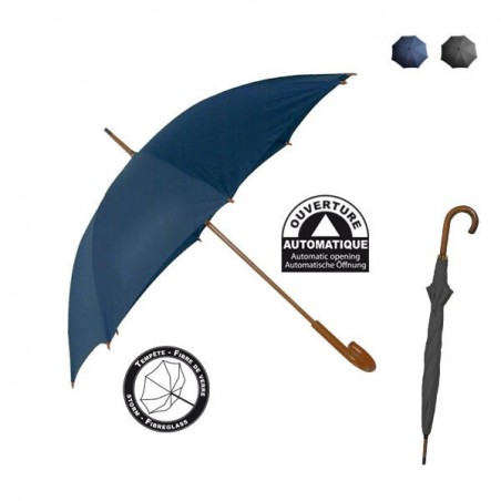Parapluie city  Automatique avec manche en bois promotionnel