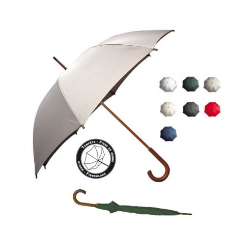 Grand parapluie avec canne et poignée en bois personnalisable