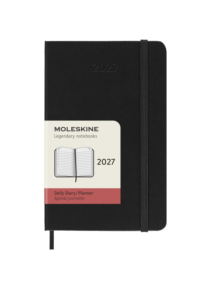 Agenda de poche quotidien 12 mois Moleskine à couverture rigide