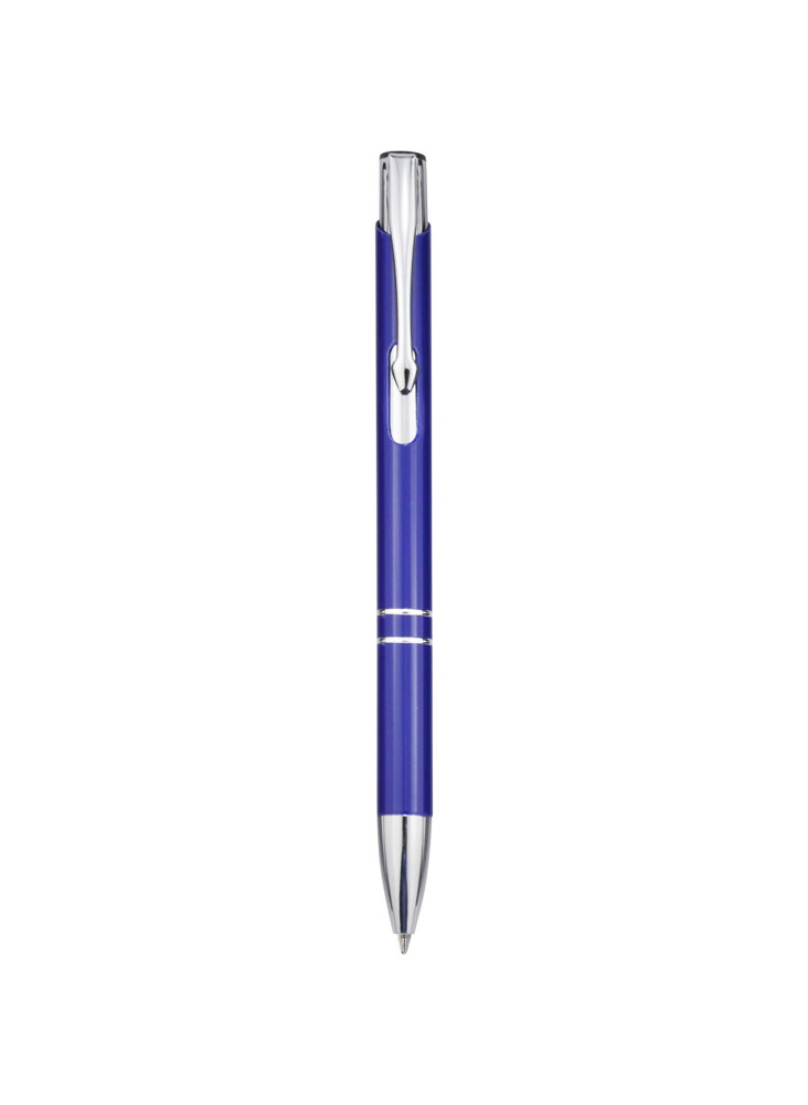 Stylo bille publicitaire en aluminium recyclé encre bleue Moneta
