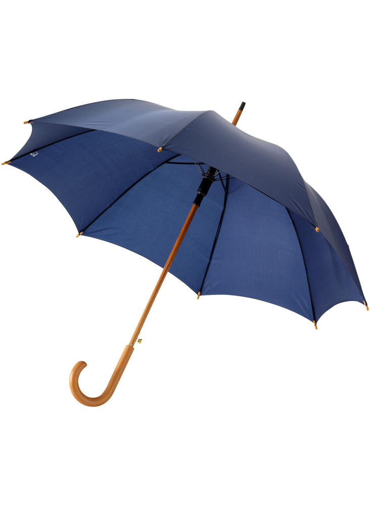 Parapluie 23" à ouverture automatique, poignée et mât en bois