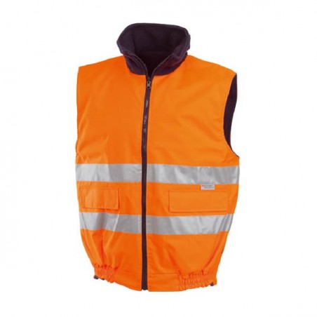 Body-warmer Orange Haute Visibilité publicitaire