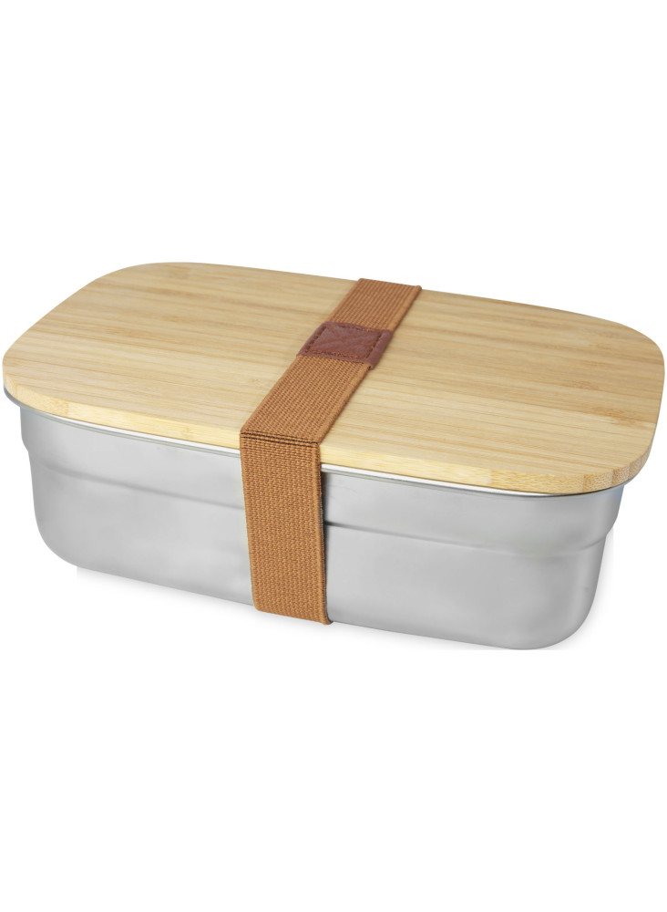 Boîte repas Tite en acier inoxydable avec couvercle en bambou 700 ml