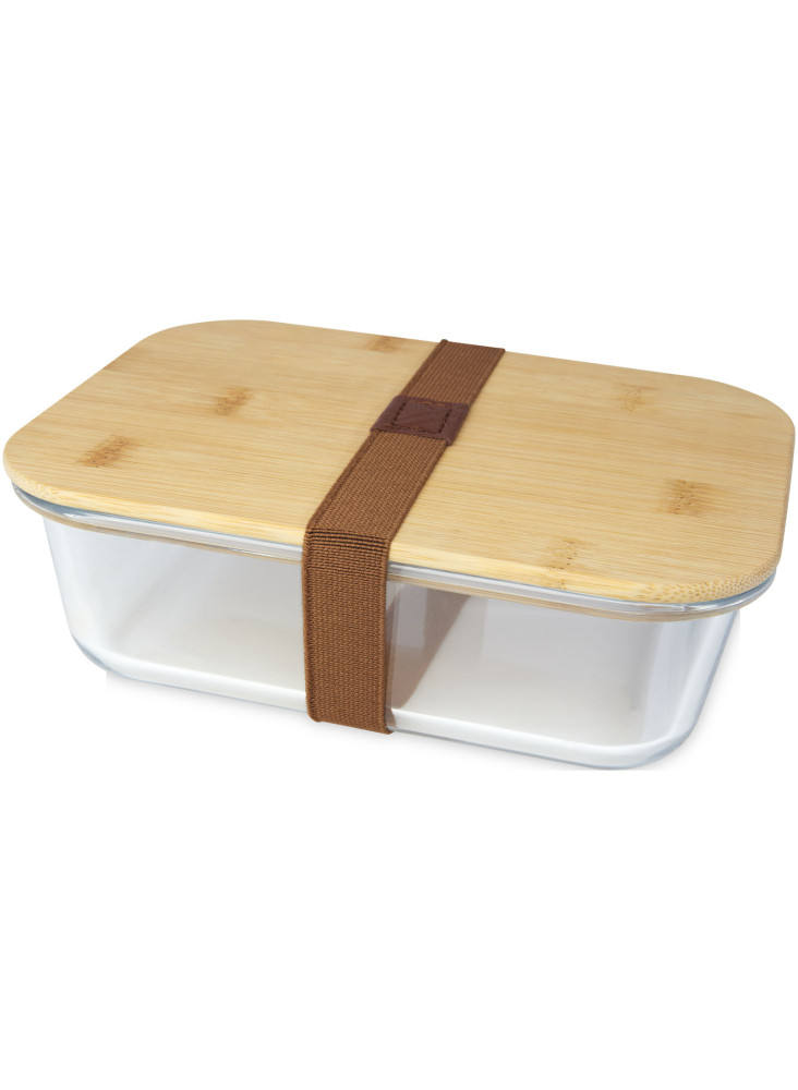 Boîte repas publicitaire verre bambou Roby 1L