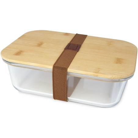 Boîte repas Roby en verre avec couvercle en bambou 1000 ml