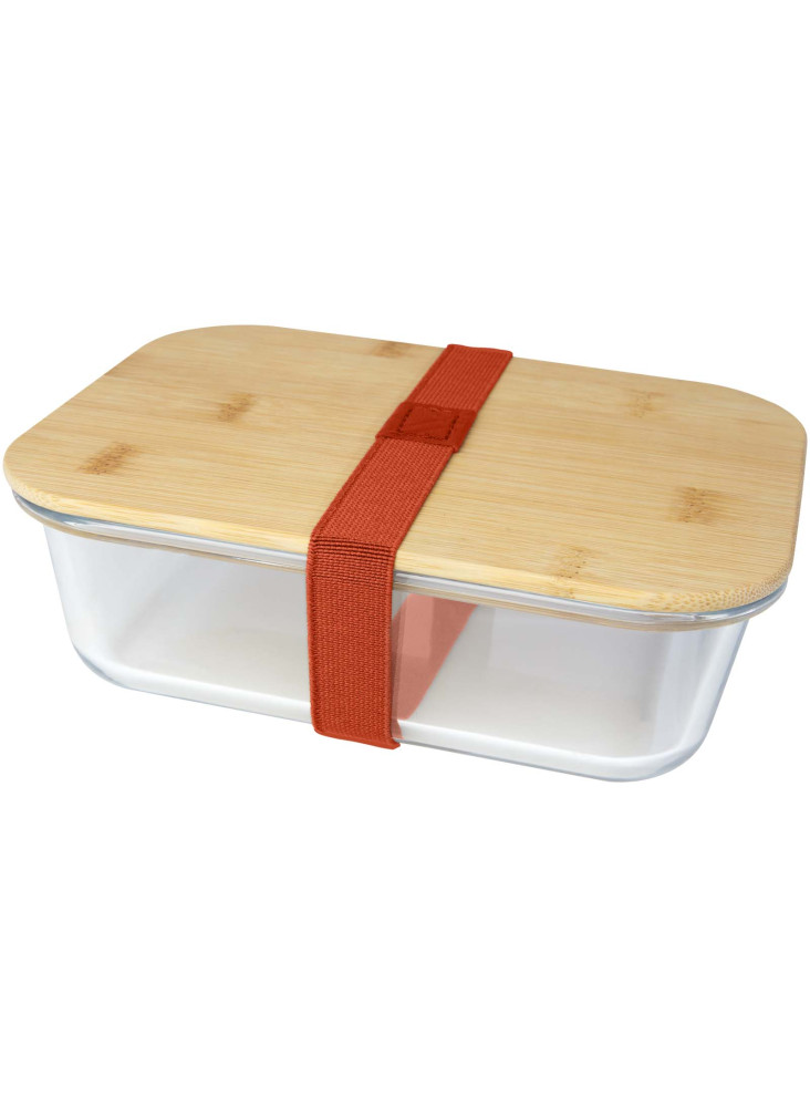Boîte repas publicitaire verre bambou Roby 1L