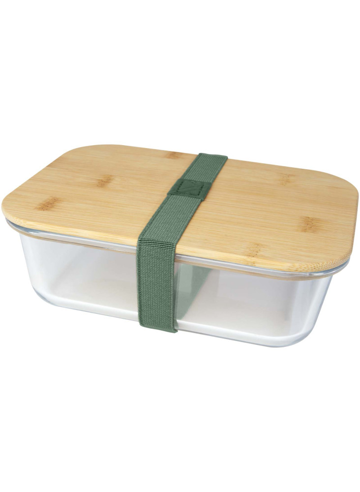 Boîte repas publicitaire verre bambou Roby 1L