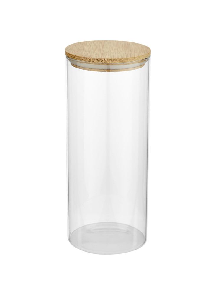 Récipient alimentaire publicitaire verre bambou Boley 940ml