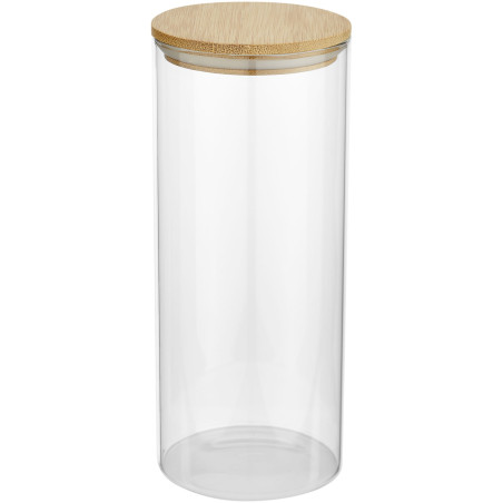 Récipient alimentaire publicitaire verre bambou Boley 940ml