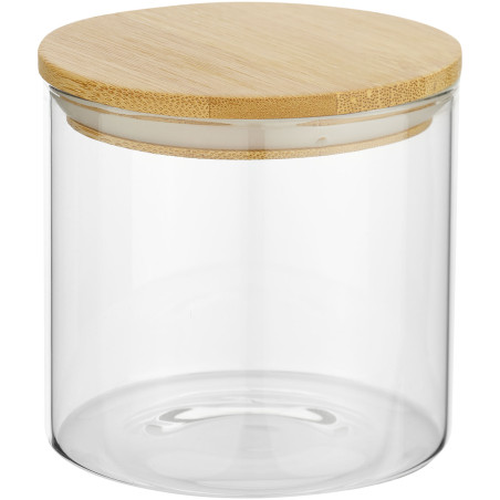 Récipient alimentaire publicitaire verre bambou Boley 320ml