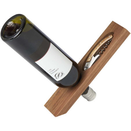 Ensemble porte-bouteille publicitaire acacia Vino