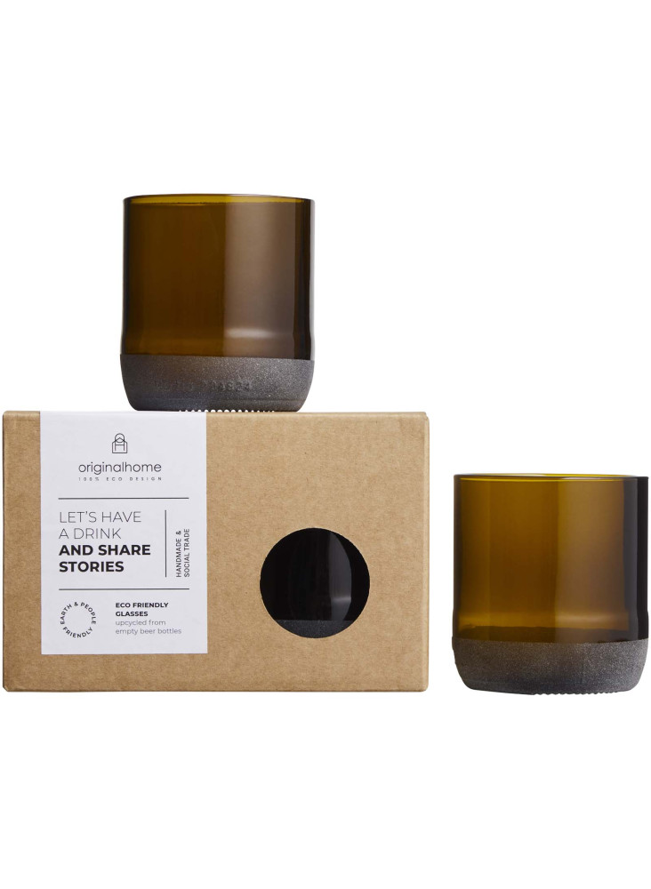 Verres à bière publicitaires recyclés Originalhome set de 2