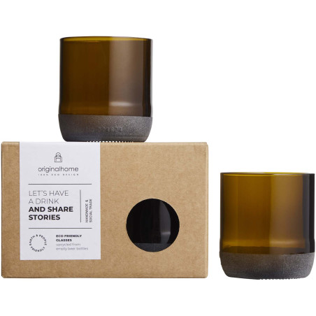 Verres à bière publicitaires recyclés Originalhome set de 2