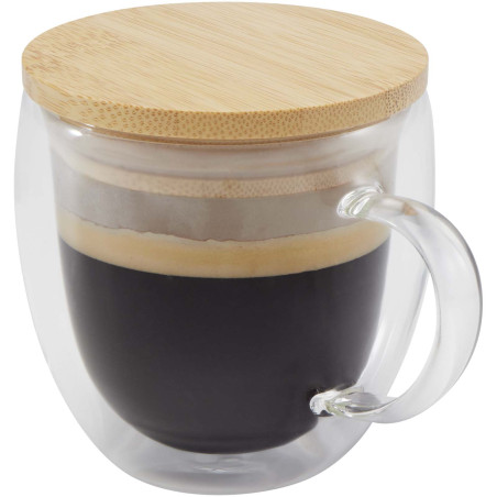 Tasse publicitaire verre bambou Lenora 250ml