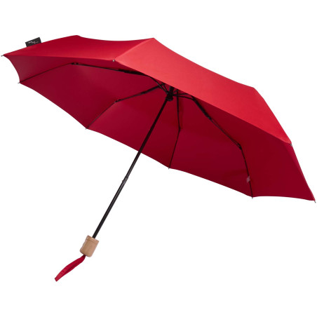 Parapluie pliable publicitaire recyclé poignée bois Dane 21"