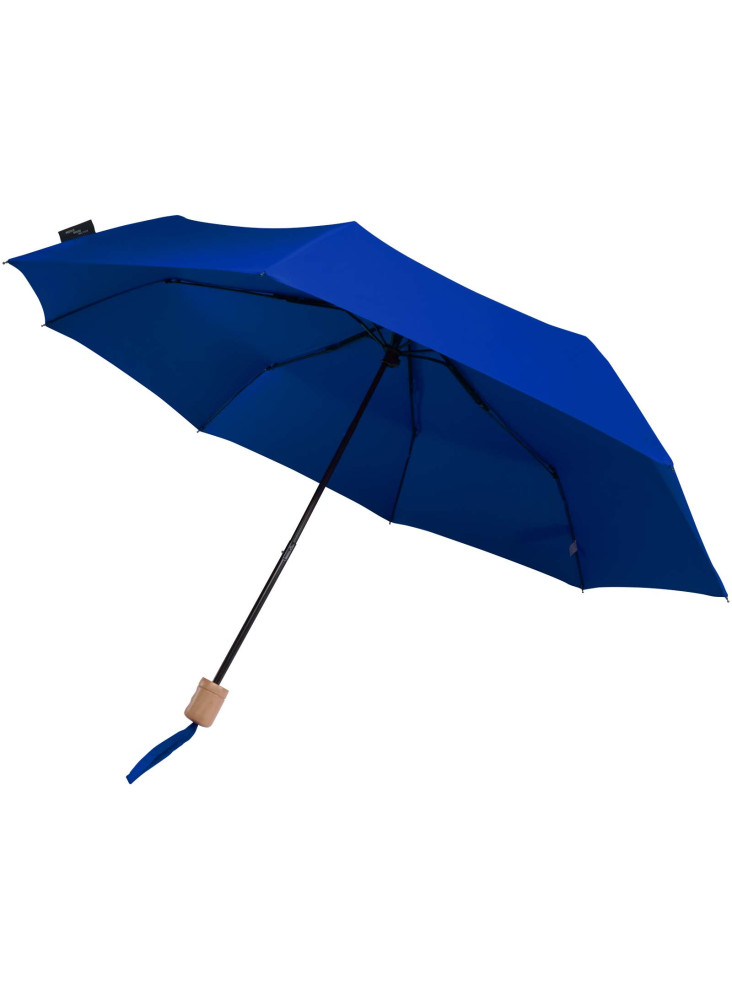 Parapluie pliable publicitaire recyclé poignée bois Dane 21"