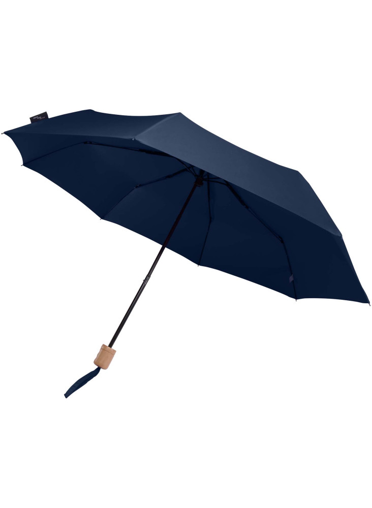 Parapluie pliable publicitaire recyclé poignée bois Dane 21"