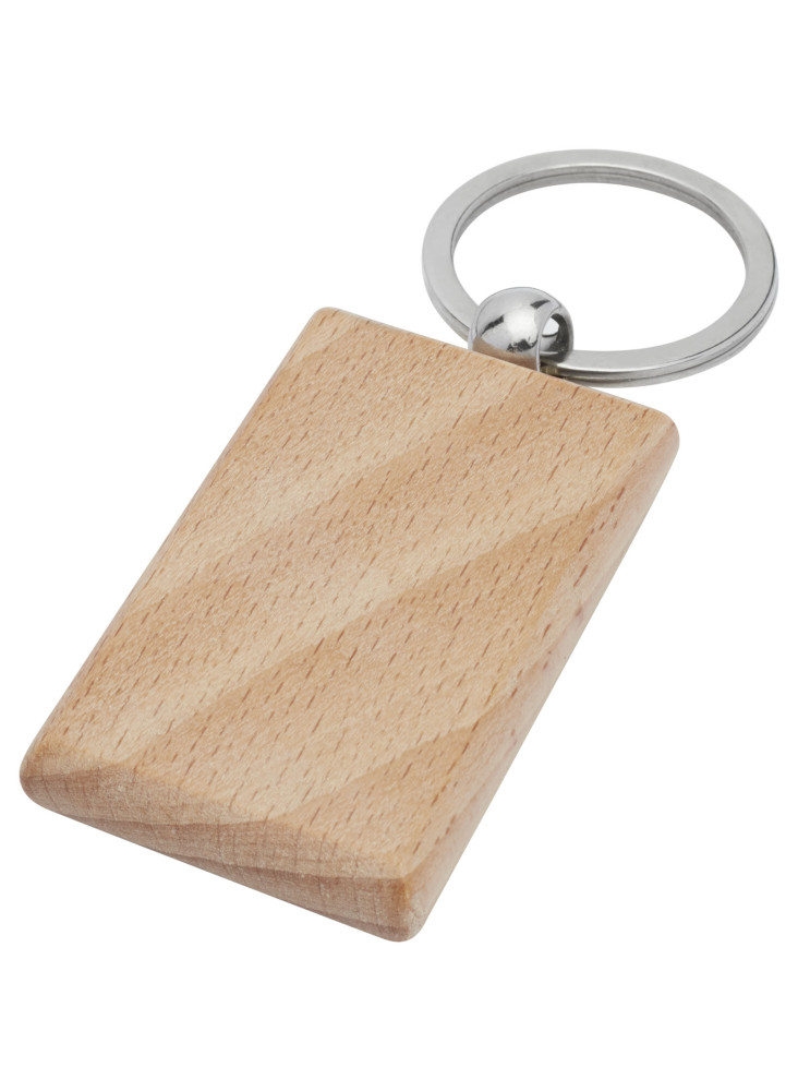 Porte-clés rectangulaire publicitaire bois de hêtre Gian