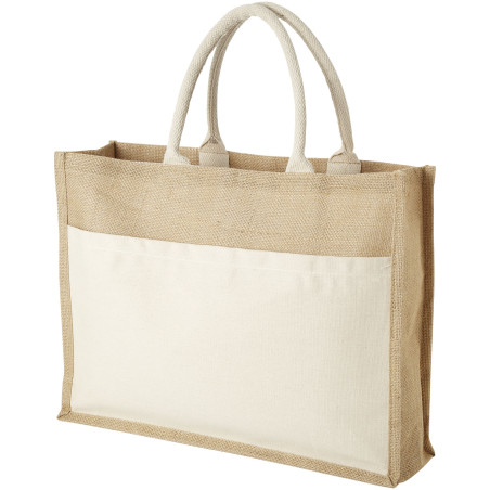 Sac shopping publicitaire en jute et coton Mumbay 18 L