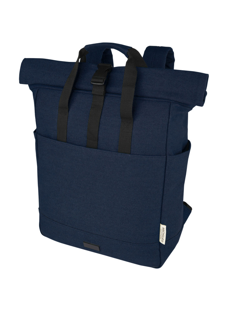 Sac publicitaire a dos ordinateur Joey de 15 L en toile recyclée GRS 15 pouces avec dessus enroulable