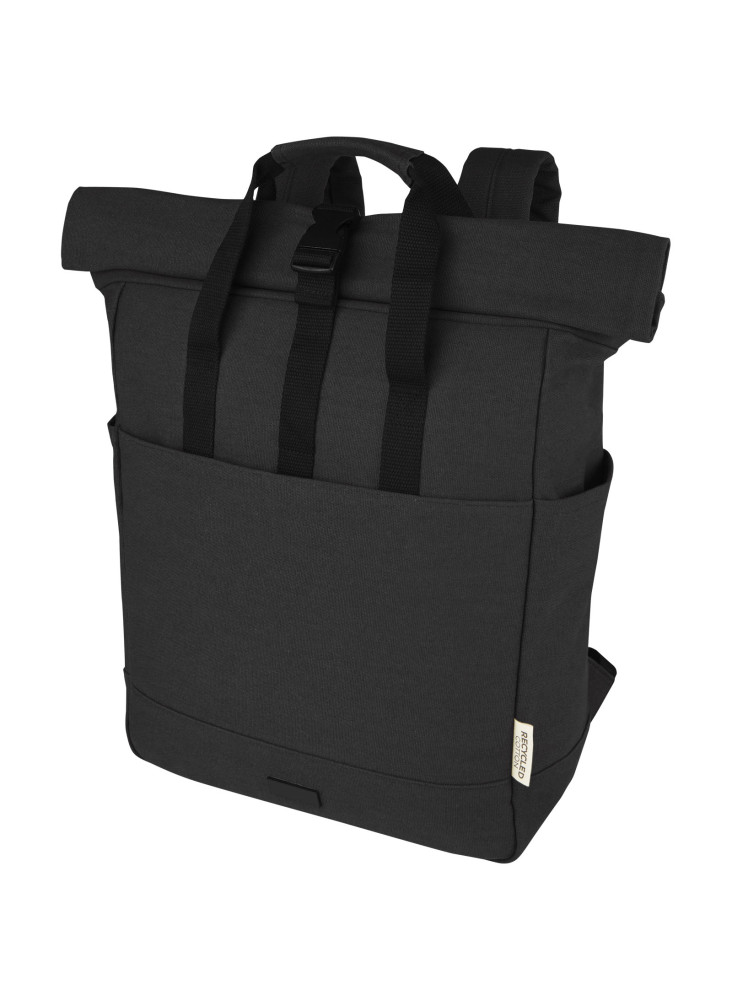 Sac publicitaire a dos ordinateur Joey de 15 L en toile recyclée GRS 15 pouces avec dessus enroulable