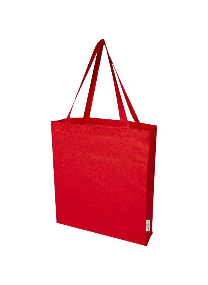 Sac shopping à soufflets Madras en coton recyclé 140 g/m² certifié GRS 12L