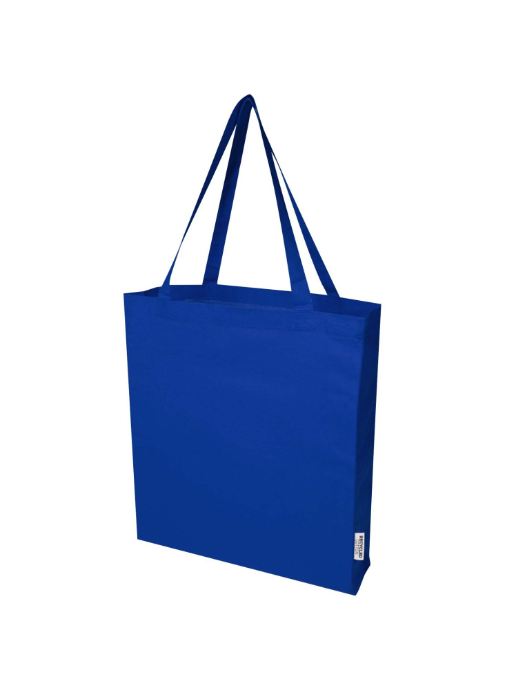 Sac shopping à soufflets Madras en coton recyclé 140 g/m² certifié GRS 12L
