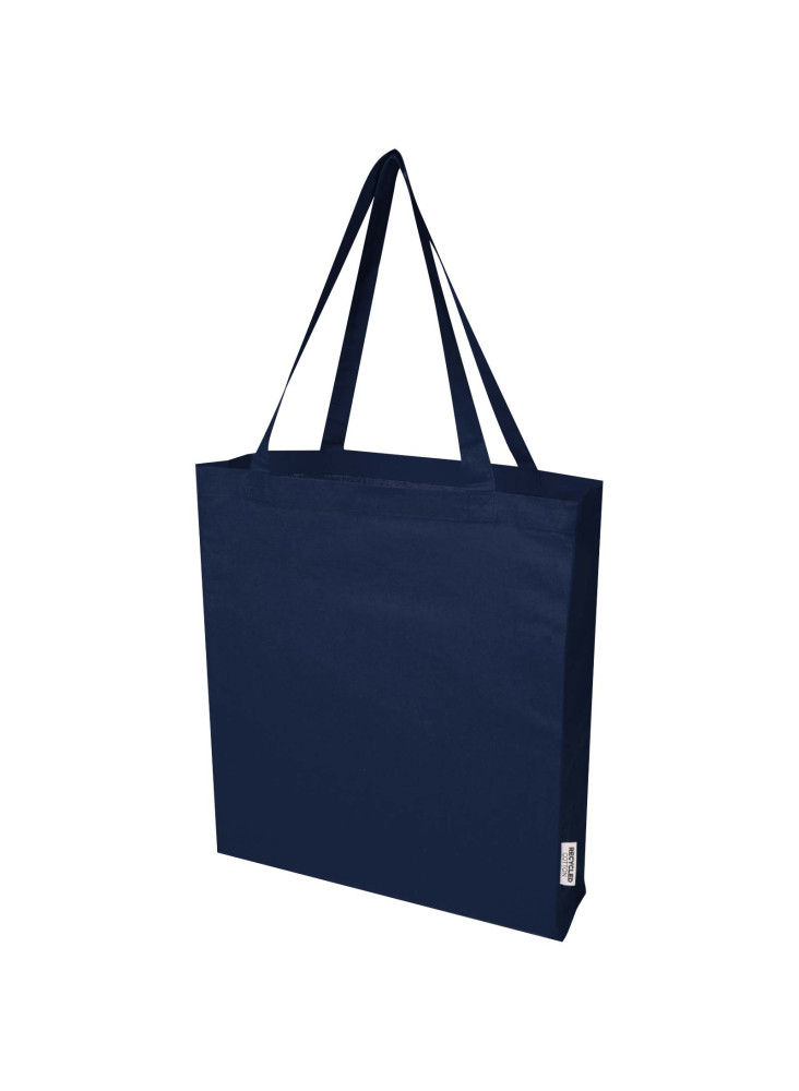 Sac shopping à soufflets Madras en coton recyclé 140 g/m² certifié GRS 12L