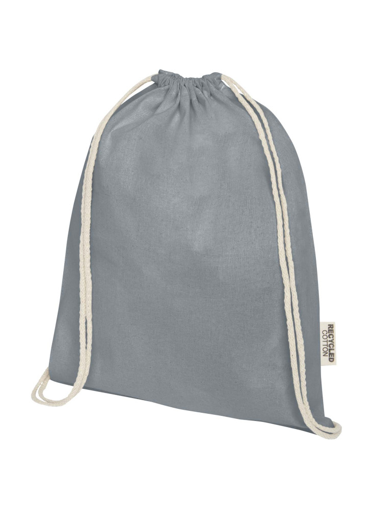 Sac avec cordon Oregon en coton recyclé 140 g/m² certifié GRS