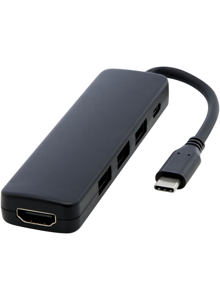 Adaptateur multimédia en plastique recyclé Loop RCS USB 2.0-3.0 avec port HDMI