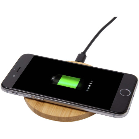 Chargeur publicitaire sans fil bambou 15 W Essence