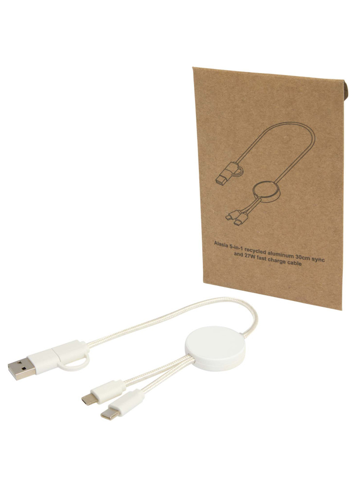 Câble 5 en 1 Citala en plastique recyclé de 30 cm pour la synchronisation des données et la charge rapide de 27 W