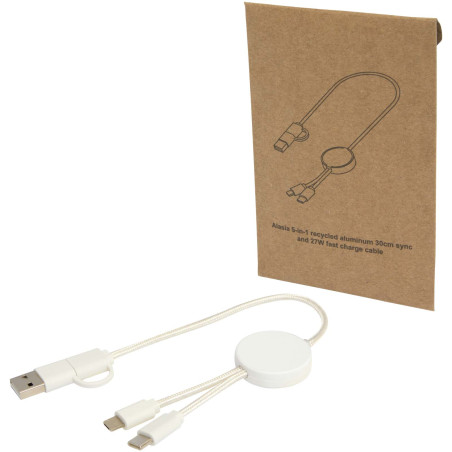Câble 5 en 1 Citala en plastique recyclé de 30 cm pour la synchronisation des données et la charge rapide de 27 W