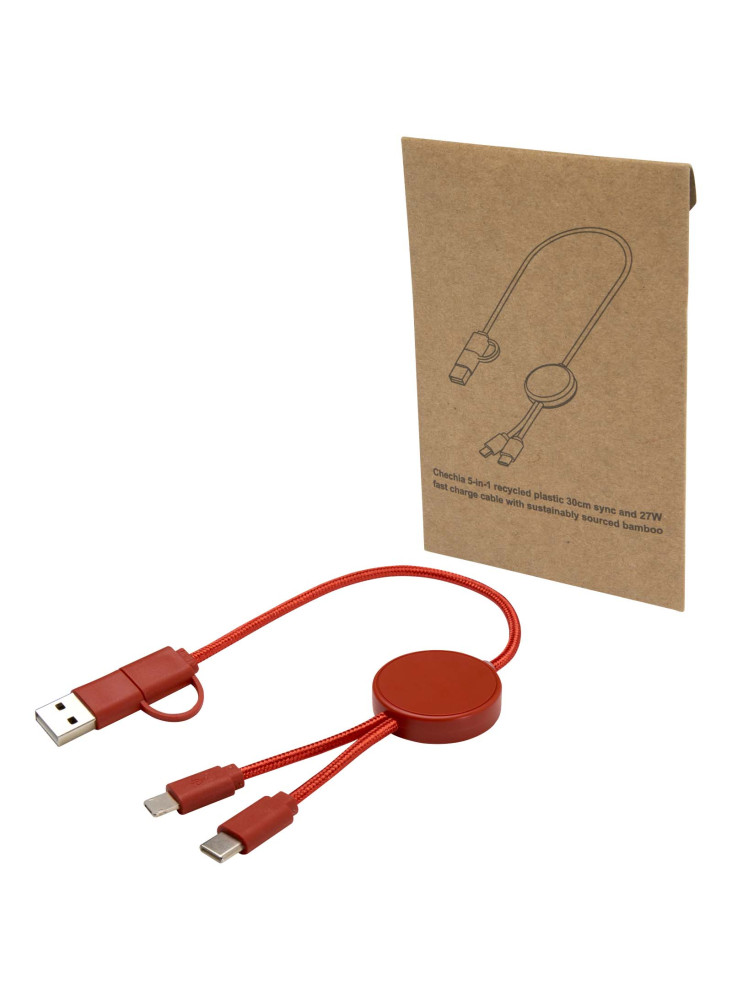 Câble publicitaire 5-en-1 plastique recyclé 30 cm Citala