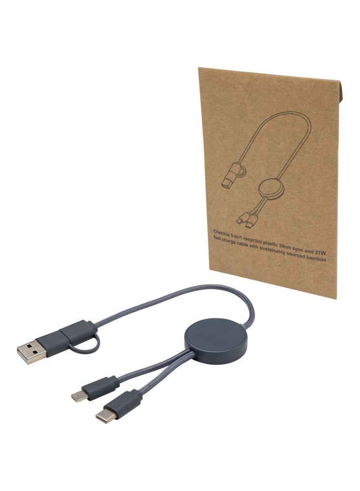 Câble publicitaire 5-en-1 plastique recyclé 30 cm Citala