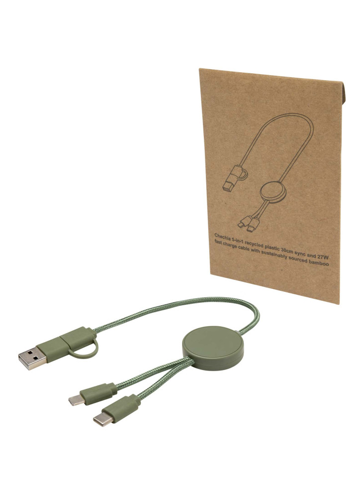 Câble publicitaire 5-en-1 plastique recyclé 30 cm Citala