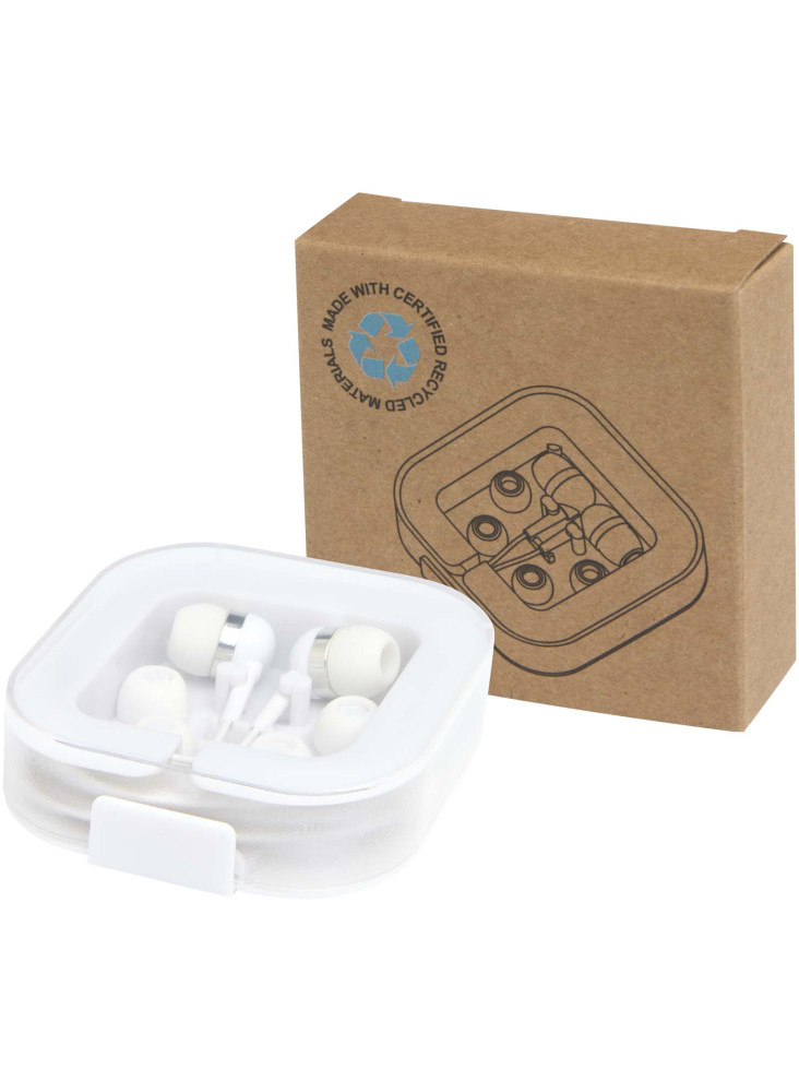 Casque publicitaire filaire USB-C avec boîte en plastique recyclé Baekdu