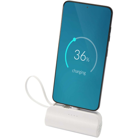 Batterie de secours Alnair Type-C de5 000 mAh et 10 W en plastique recyclé avec support de retournement intégré et câble 2 en