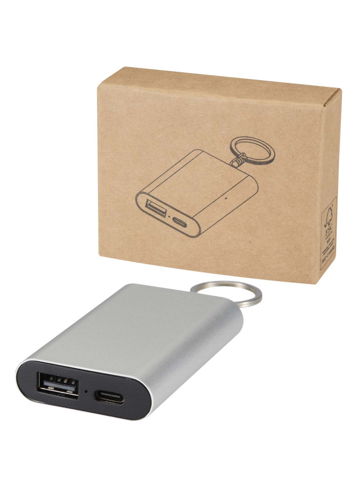 Batterie de secours Arcturus en aluminium recyclé de 2 000 mAh avec porte-clés