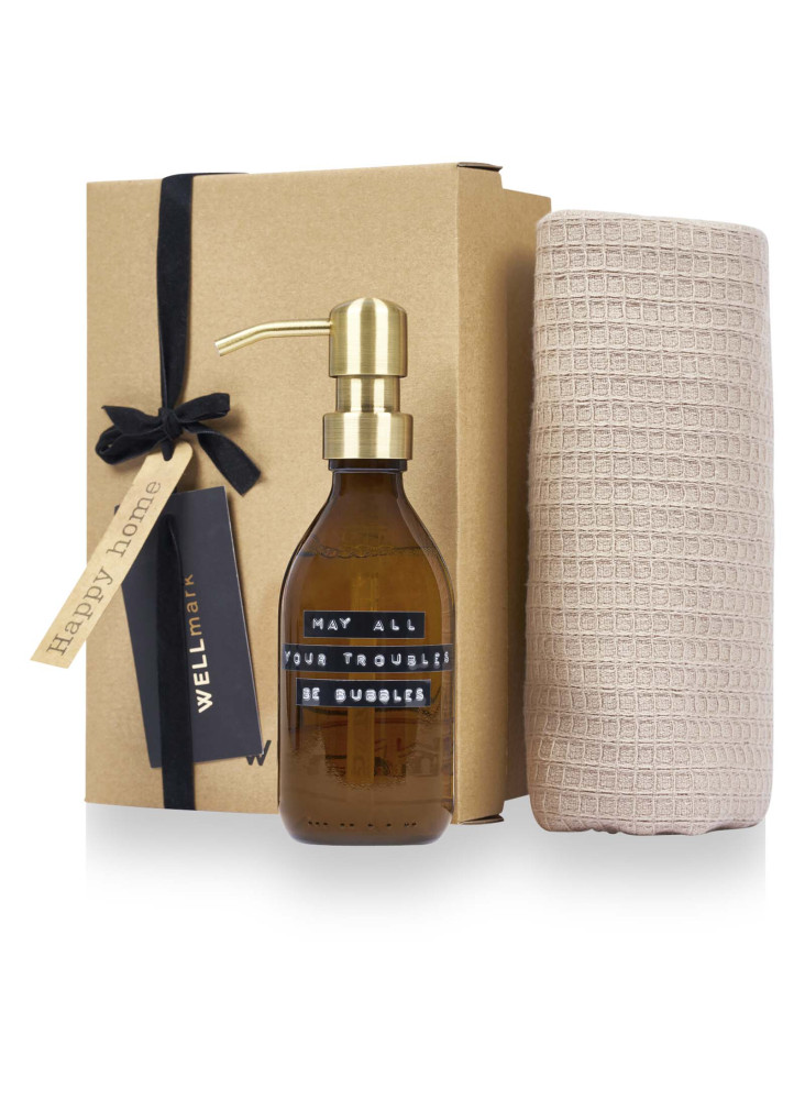 Coffret publicitaire savon serviette WELLmark Happy Home
