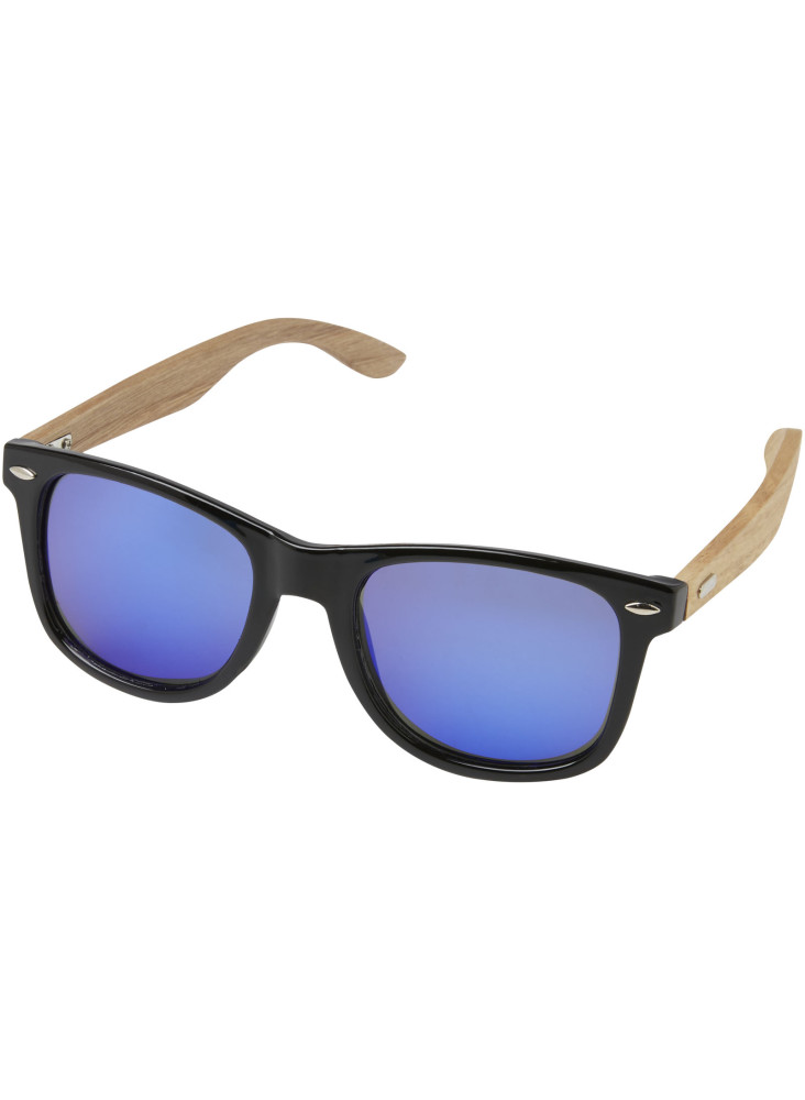 Lunettes de soleil polarisées miroir Hiru en rPET/bois dans coffret cadeau