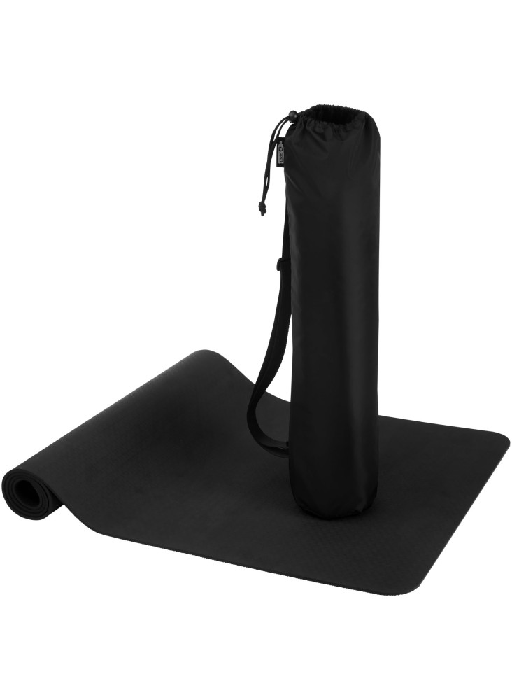 Tapis publicitaire yoga TPE recyclé Virabha