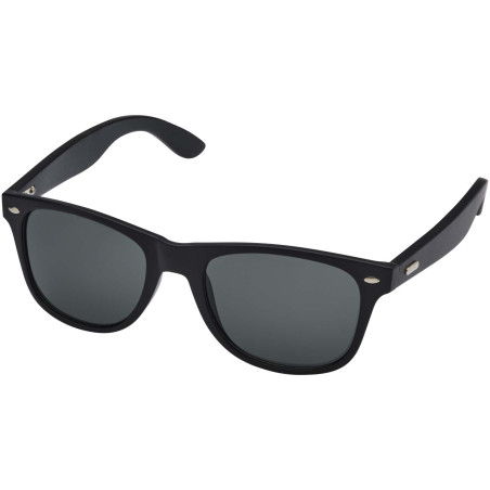 Lunettes de soleil publicitaire en bambou avec revêtement noir Arlo