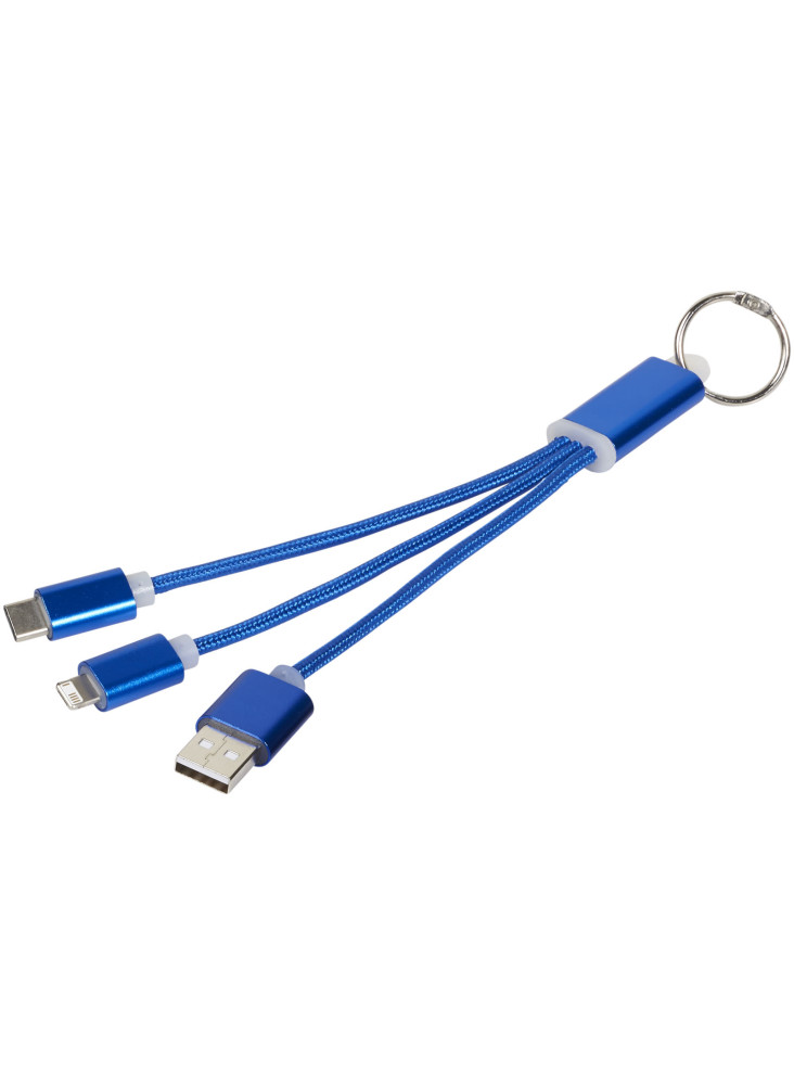 Câble de chargement 3-en-1 avec porte-clés Metal